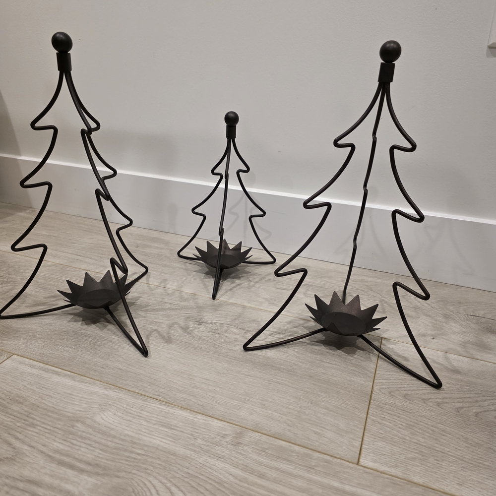 PartyLite Black Metal Tree Candle Holders